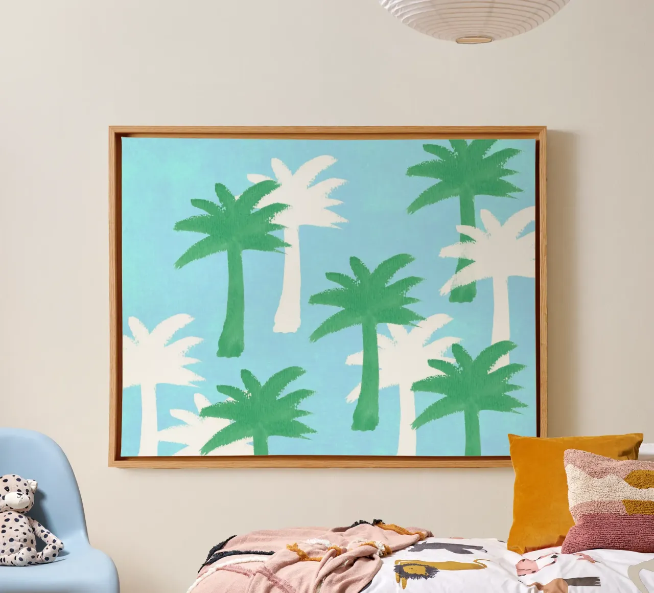 Palm Trees Pattern - Blue Green canvas by intemporalis