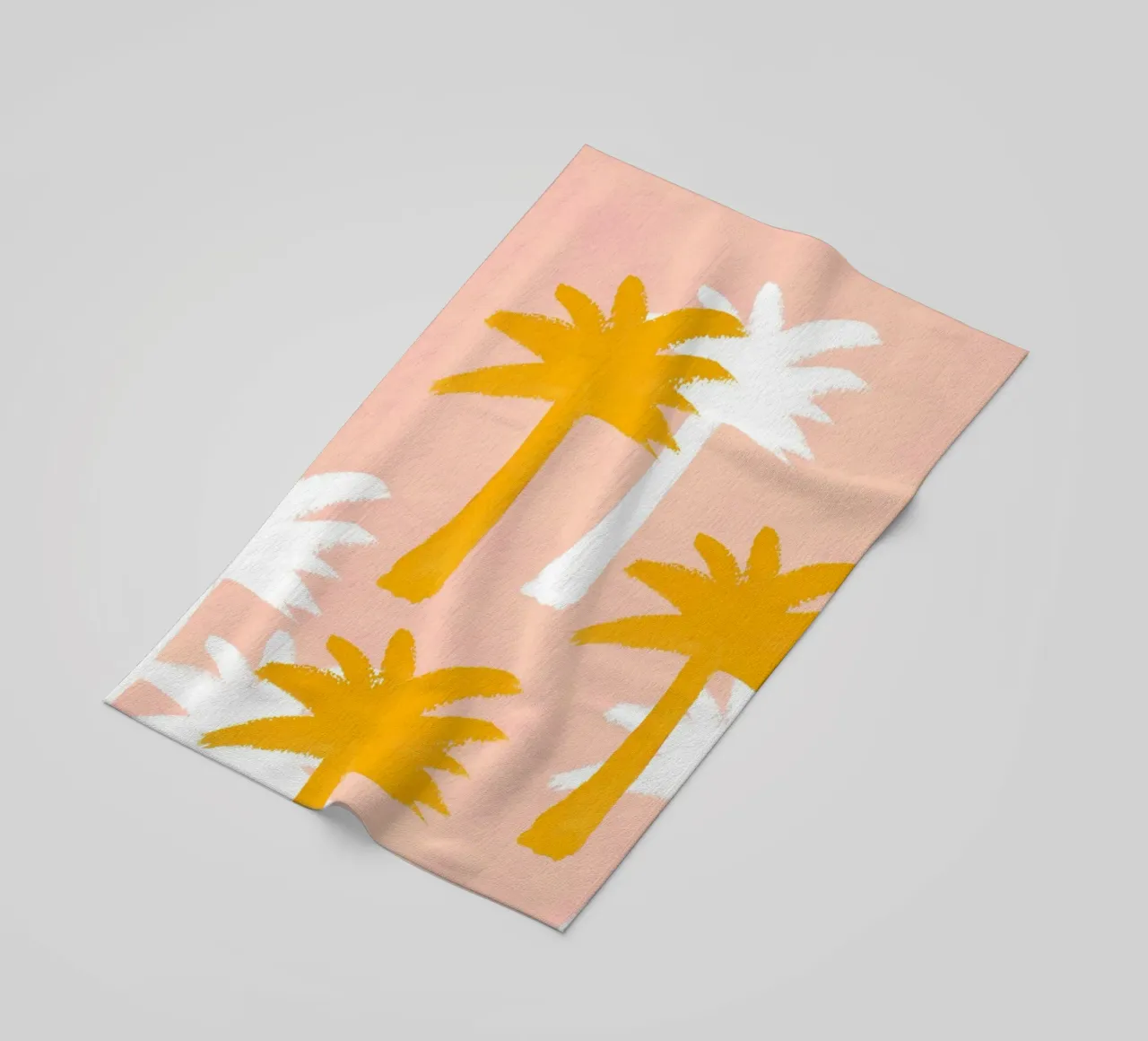Palm Trees Pattern - Orange Pink beach towel by intemporalis