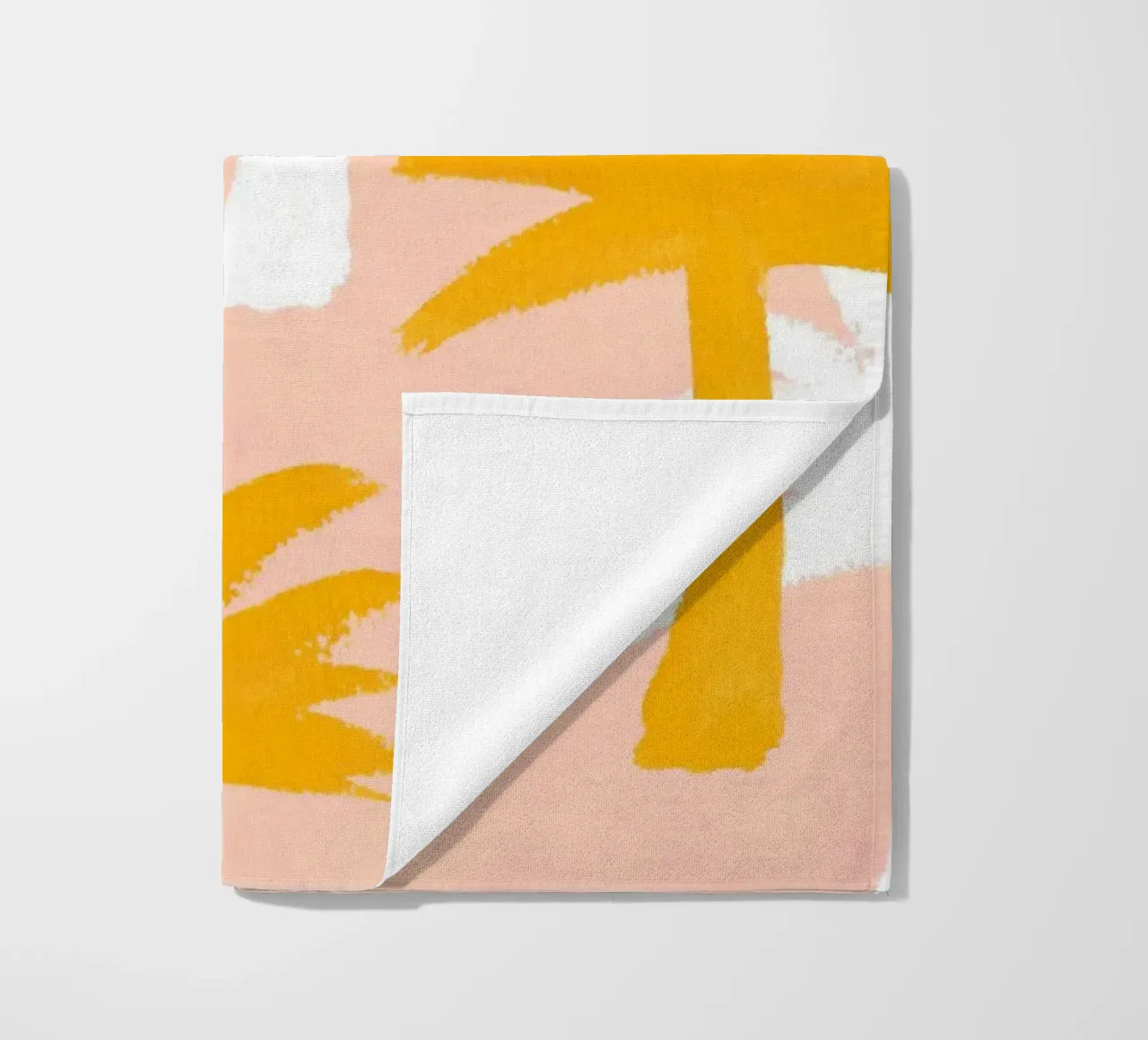 Palm Trees Pattern - Orange Pink beach towel by intemporalis