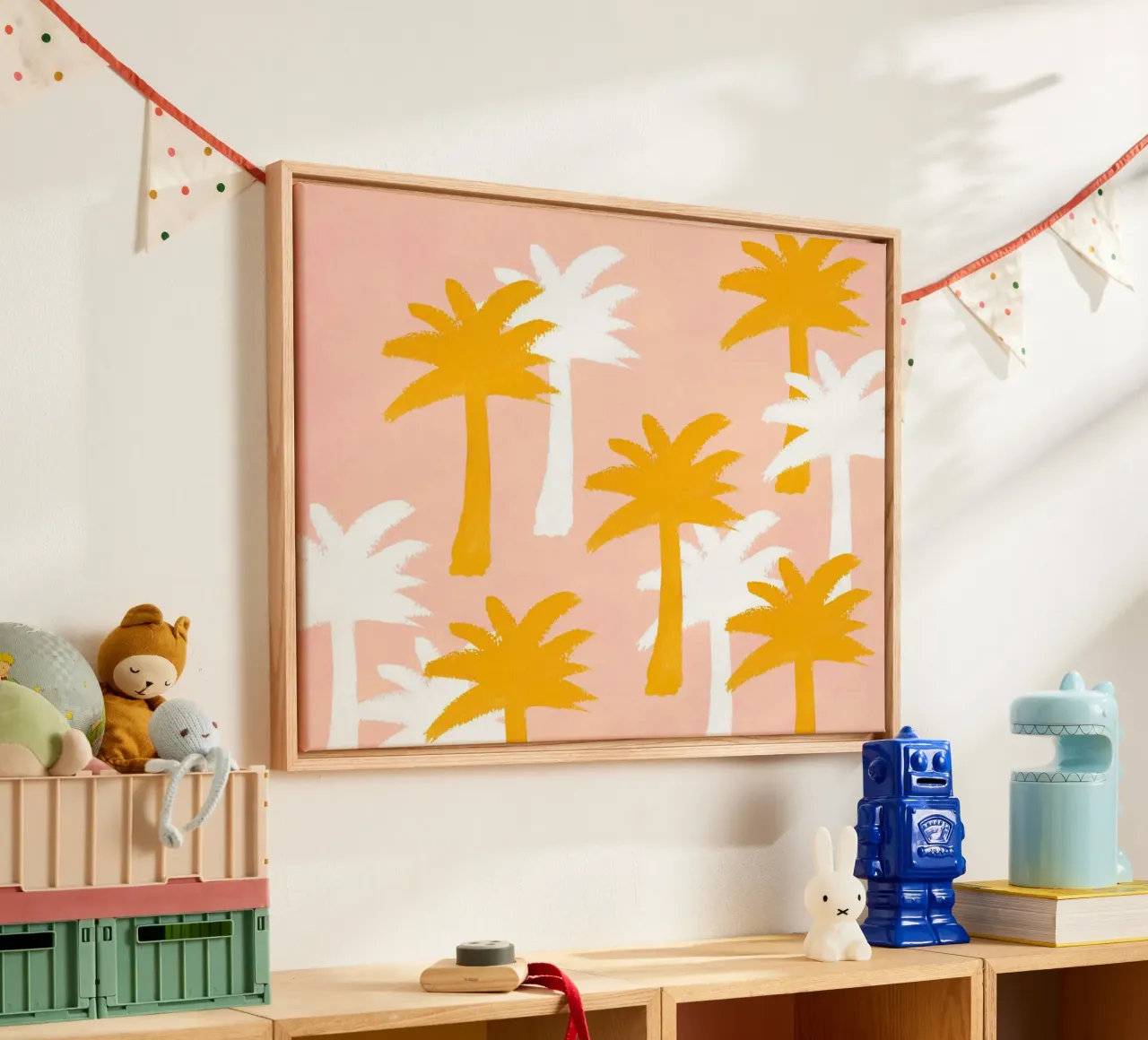 Palm Trees Pattern - Orange Pink canvas by intemporalis