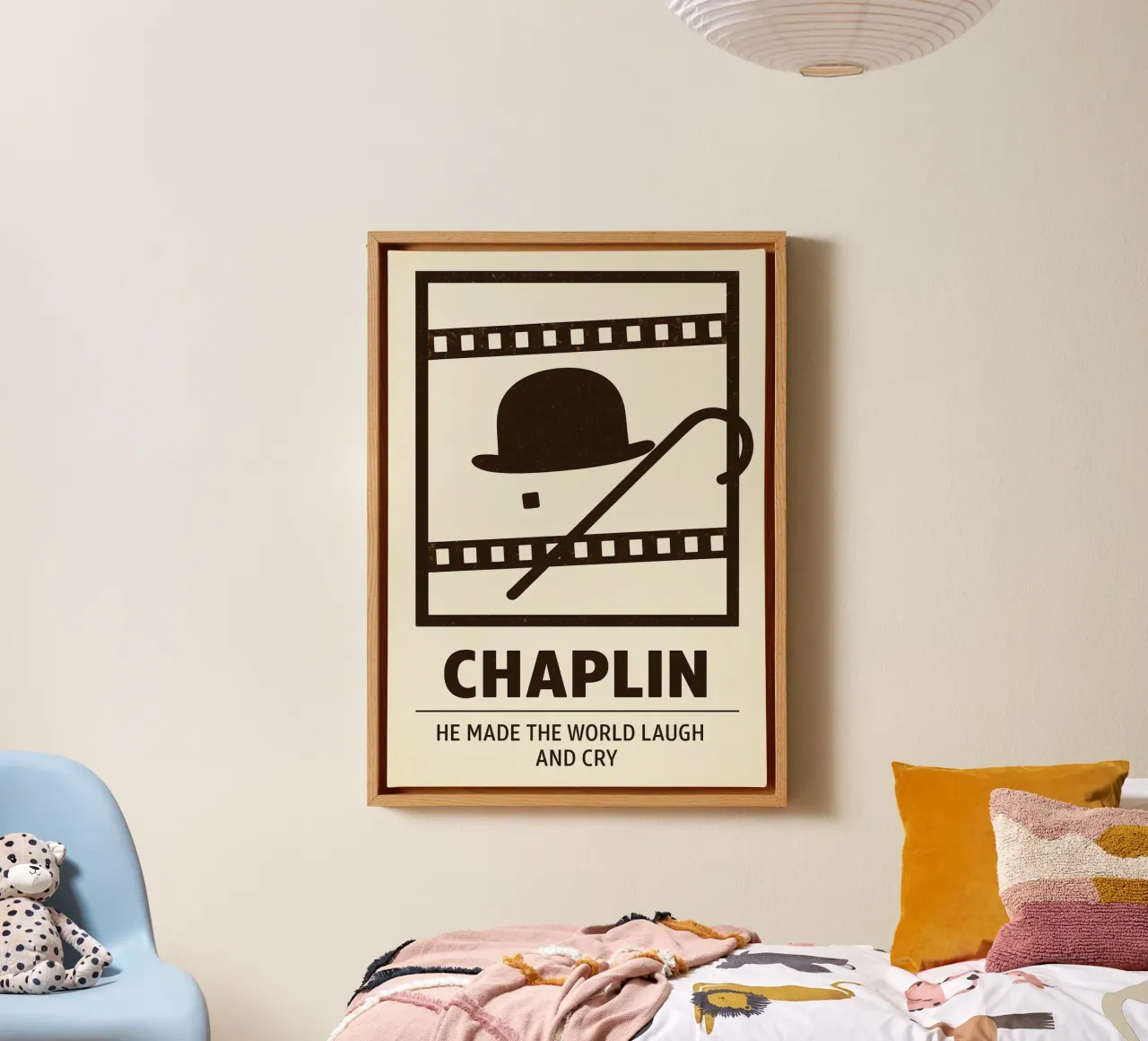 Chaplin Print tela con Cornice a cassetta da MoviesArt