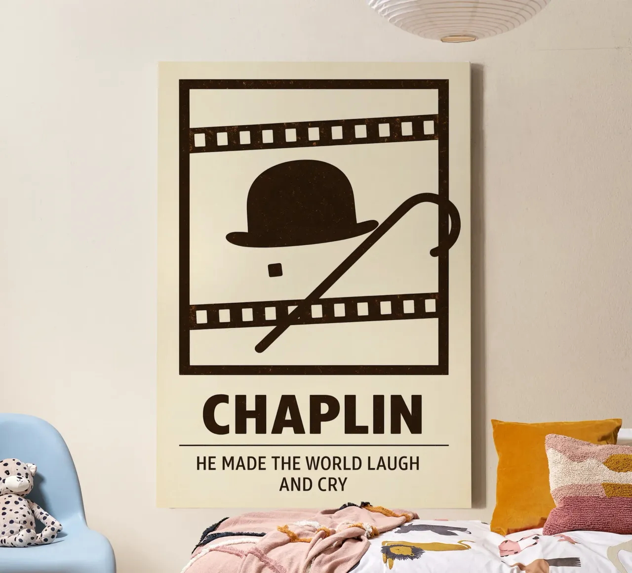 Chaplin Print tela con Cornice a cassetta da MoviesArt