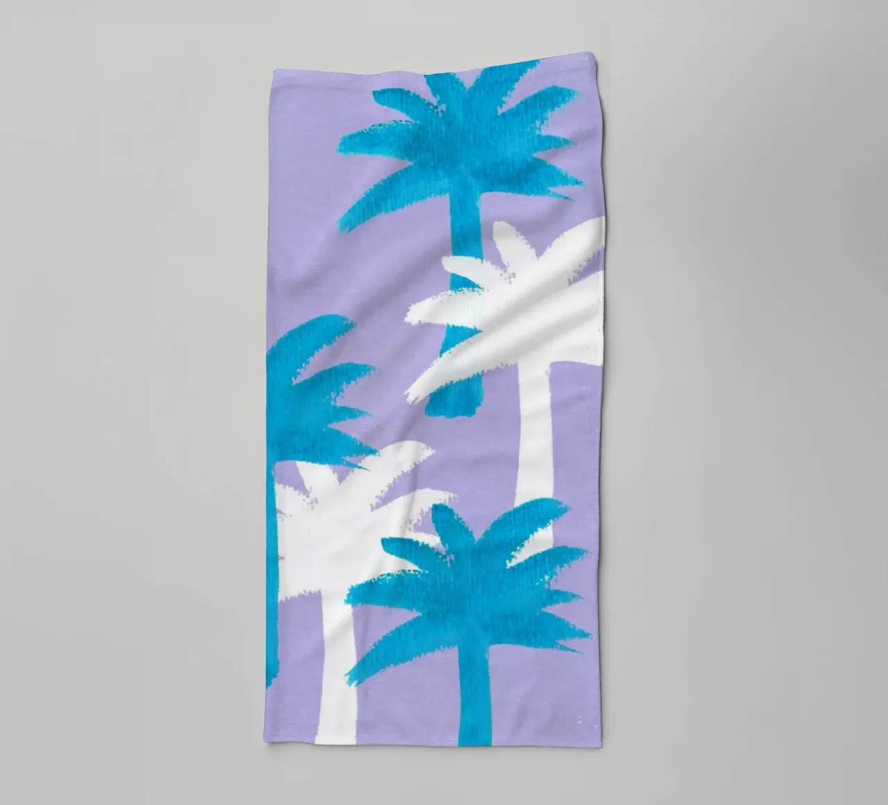 Palmen-Muster - Violettblau Handtuch von intemporalis