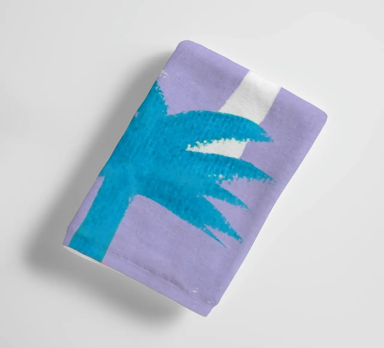 Palmbomenpatroon - Violetblauw badhanddoek van intemporalis