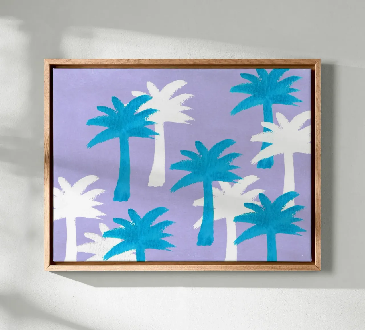 Palm Trees Pattern - Violet Blue canvas by intemporalis