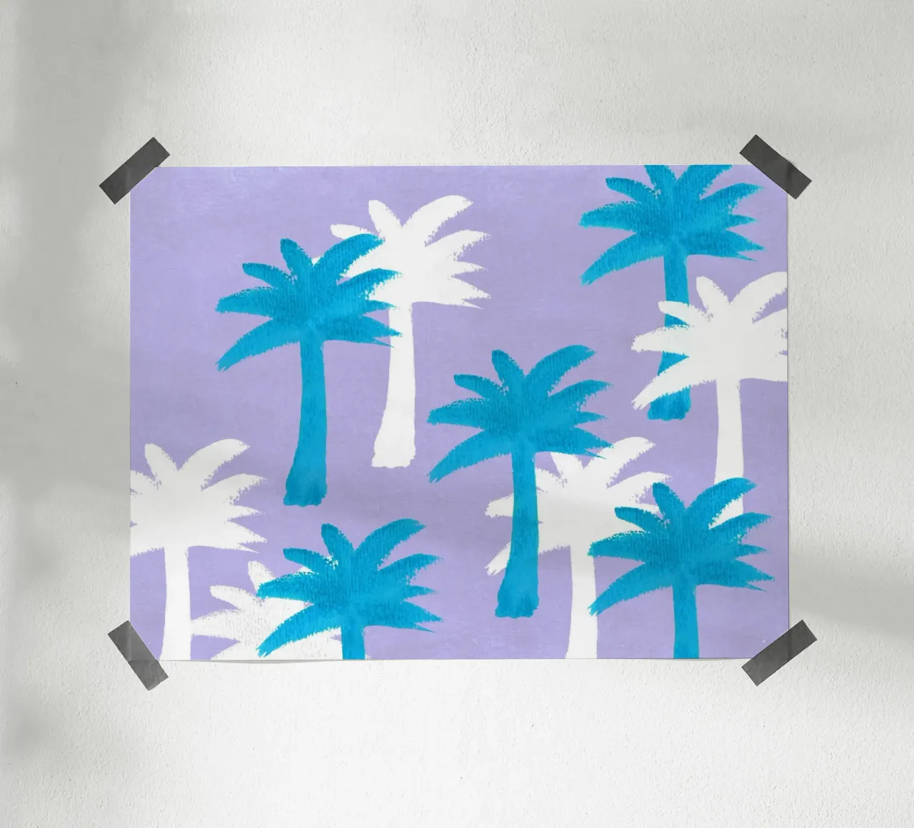 Palm Trees Pattern - Violet Blue poster by intemporalis