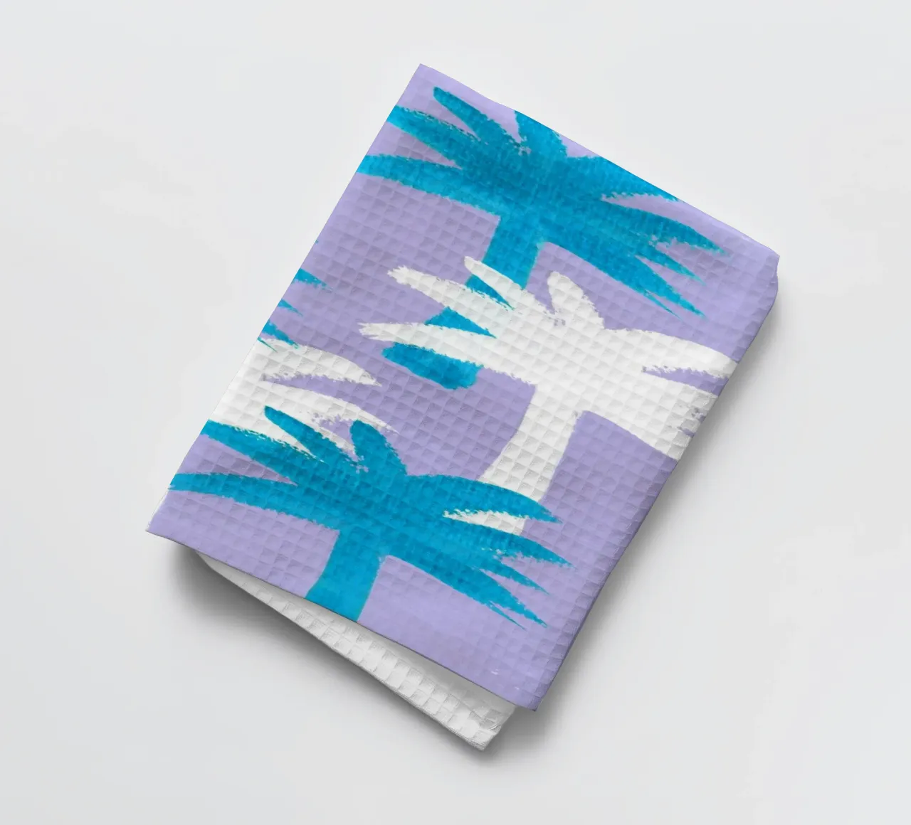 Motif de palmiers - Bleu violet torchon de intemporalis