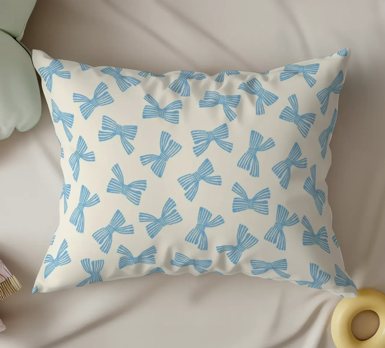 Modello di fiocco a nastro - Blu cuscino da intemporalis