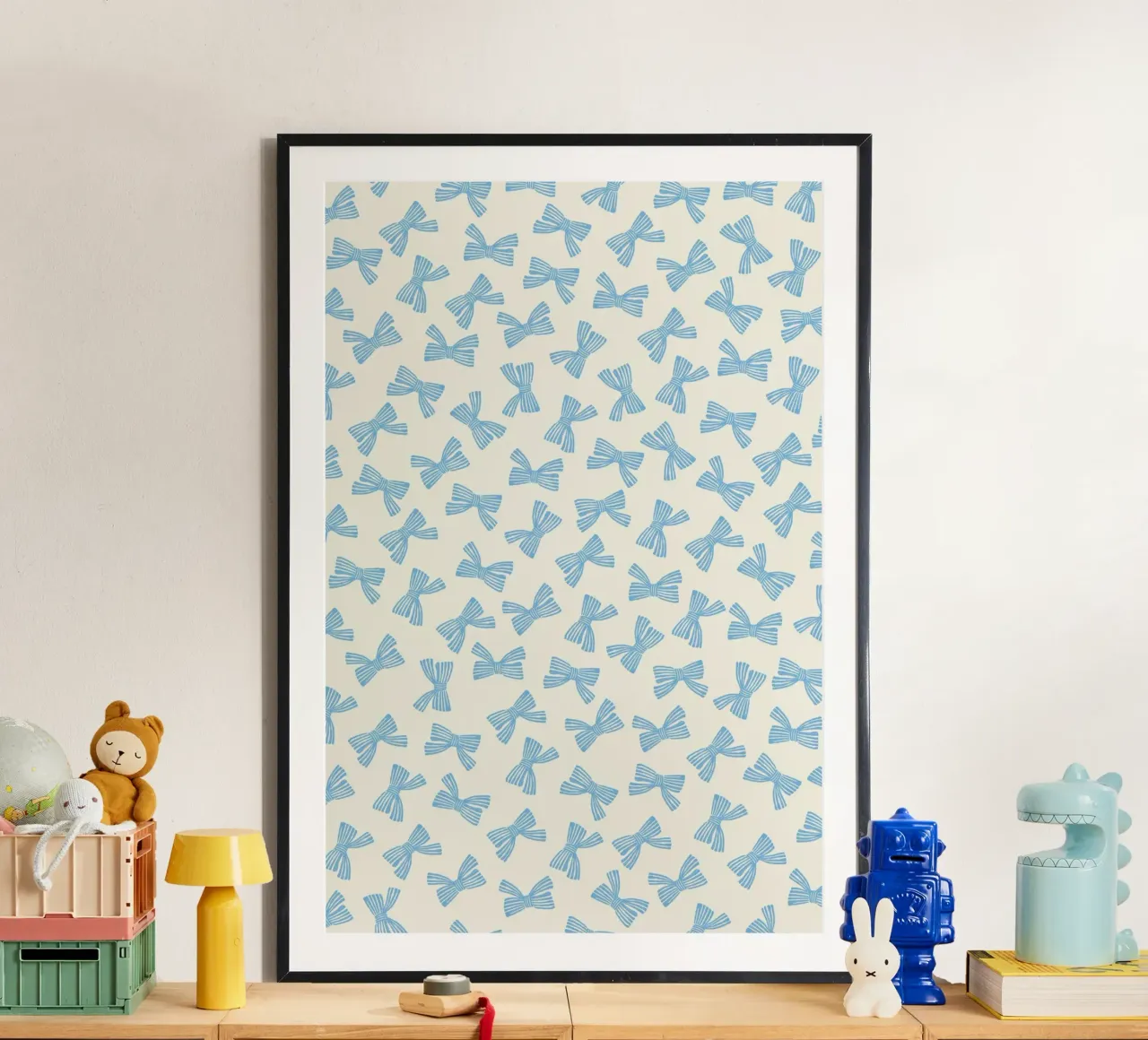 Schleifenband Muster - Blau Poster von intemporalis