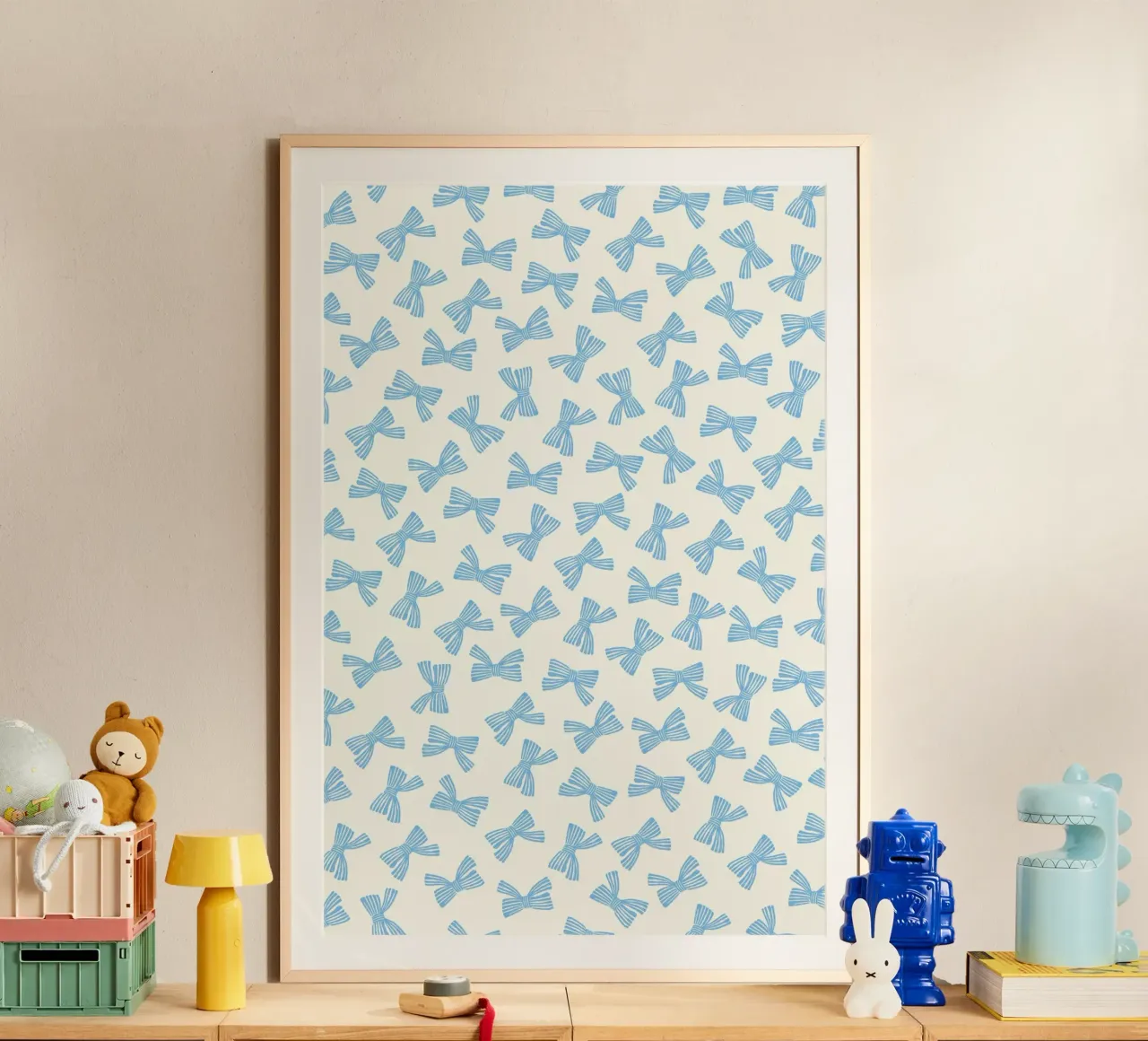 Schleifenband Muster - Blau Poster von intemporalis