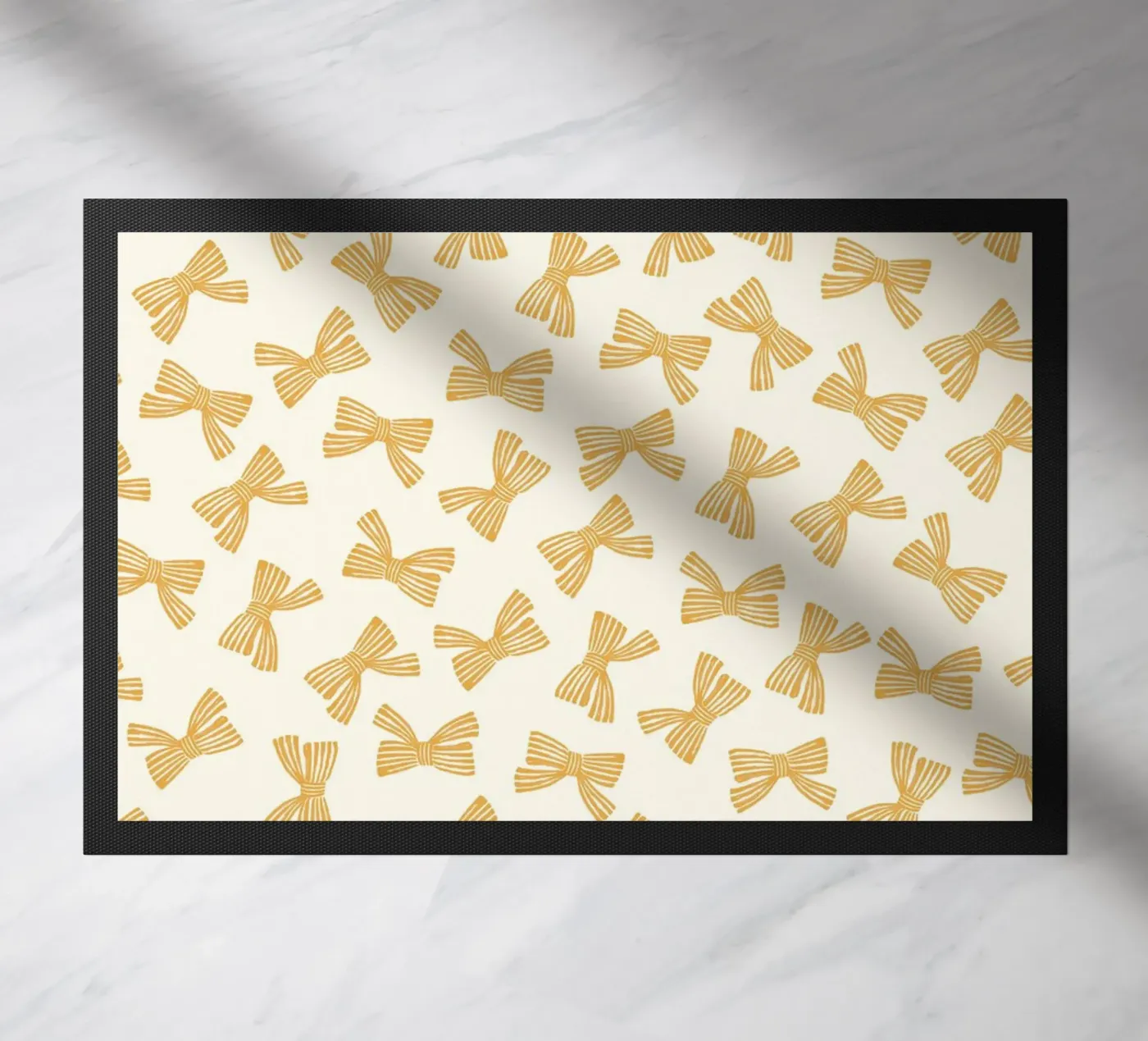 Ribbon Bow Pattern - Yellow doormat by intemporalis