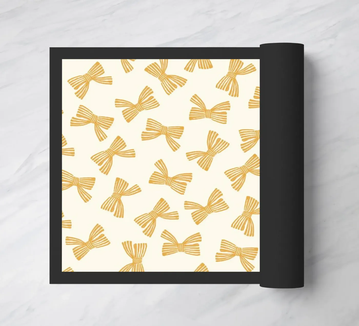 Ribbon Bow Pattern - Yellow doormat by intemporalis