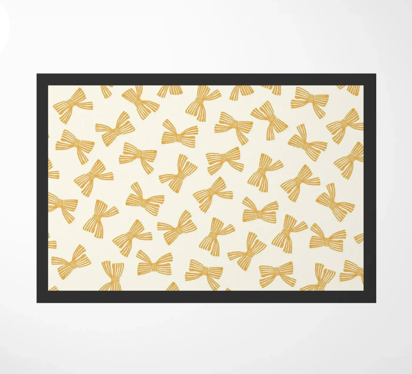 Ribbon Bow Pattern - Yellow doormat by intemporalis