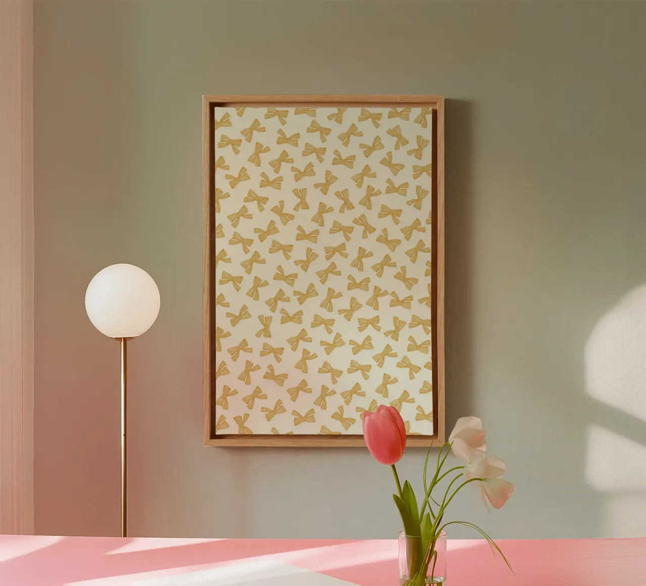 Motif de nœud en ruban - Jaune toile de intemporalis
