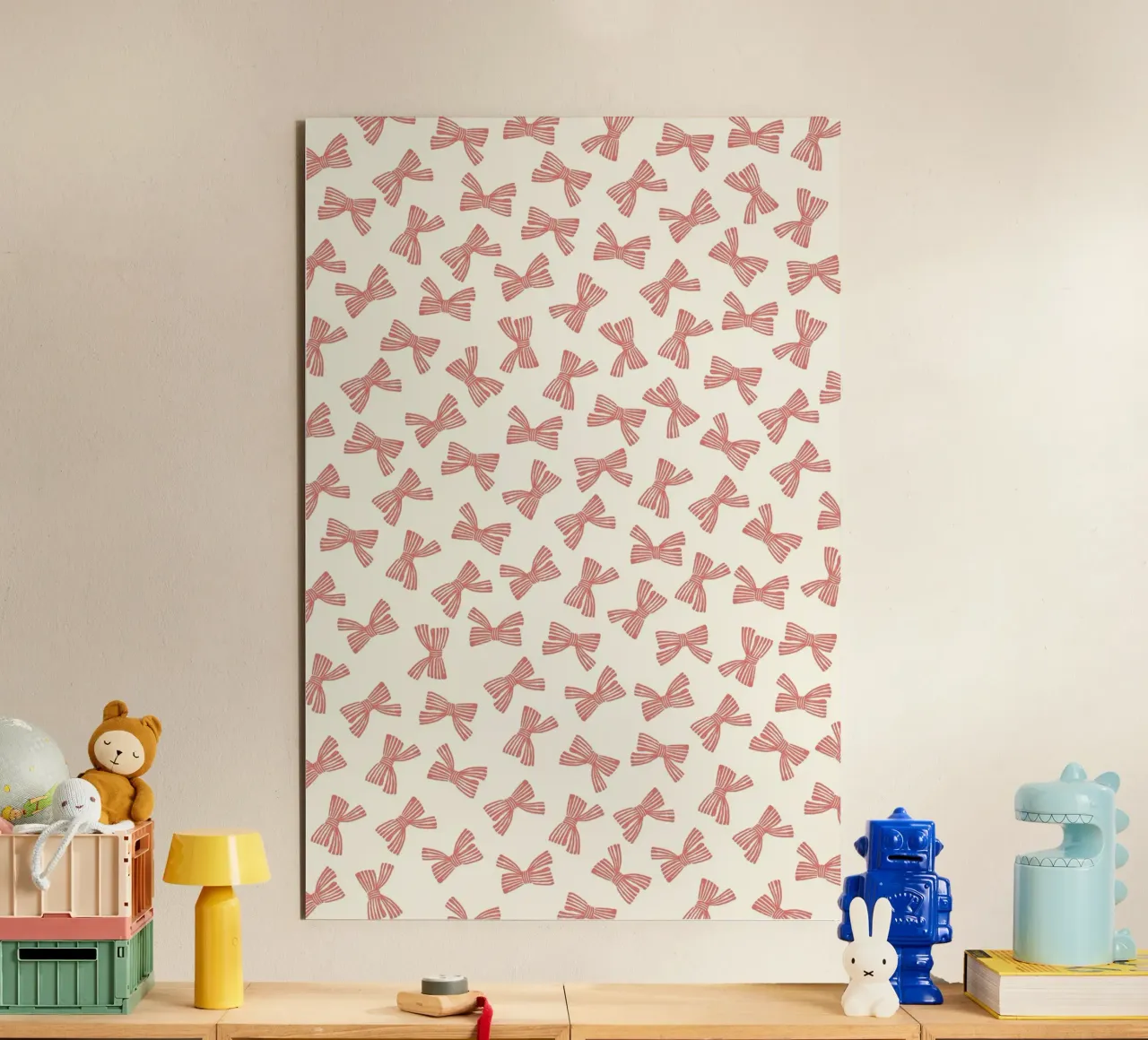 Modello di fiocco a nastro - Rosso rosa alluminio dibond da intemporalis