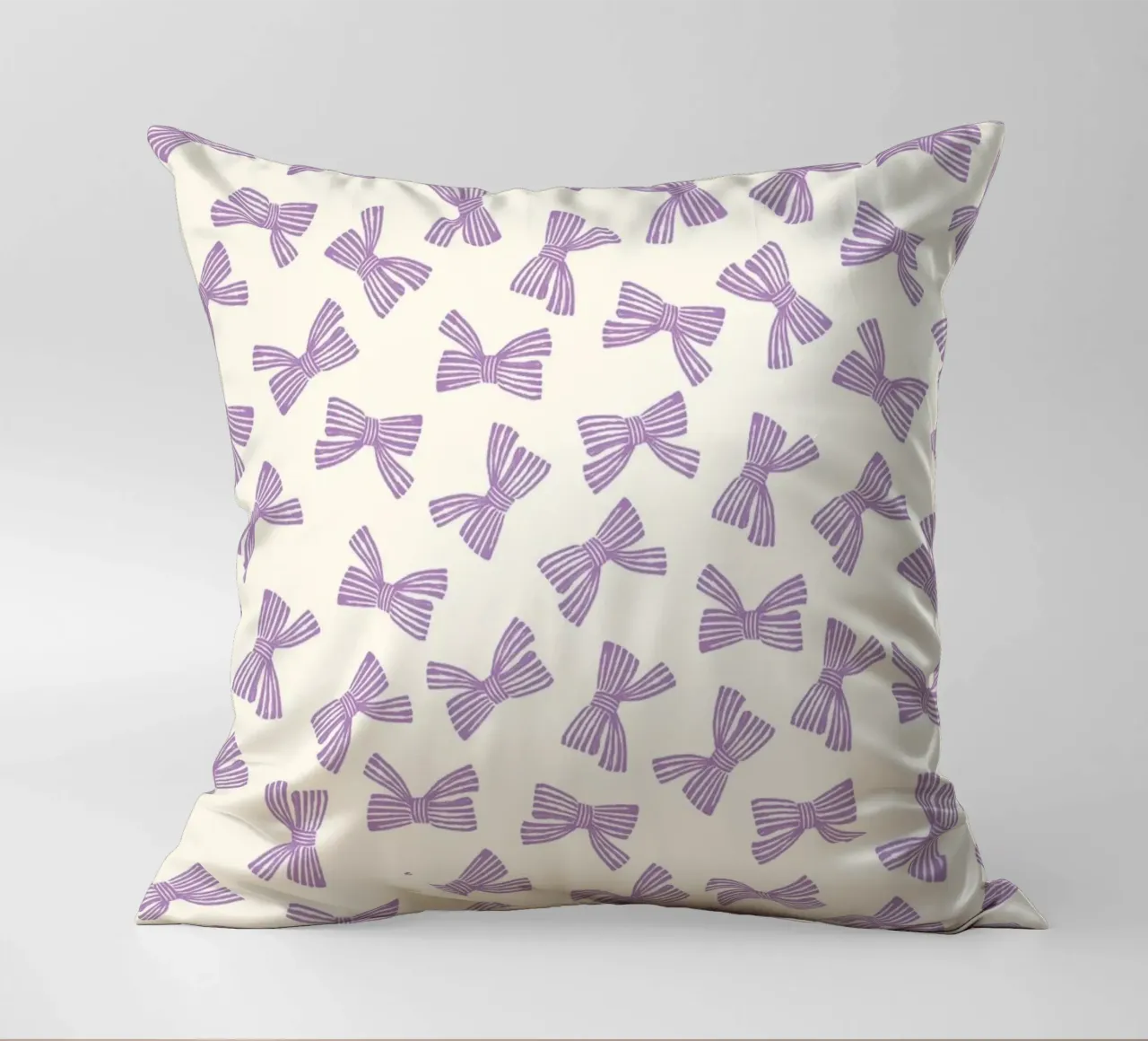 Ribbon Bow Pattern - Purple cuscino da intemporalis