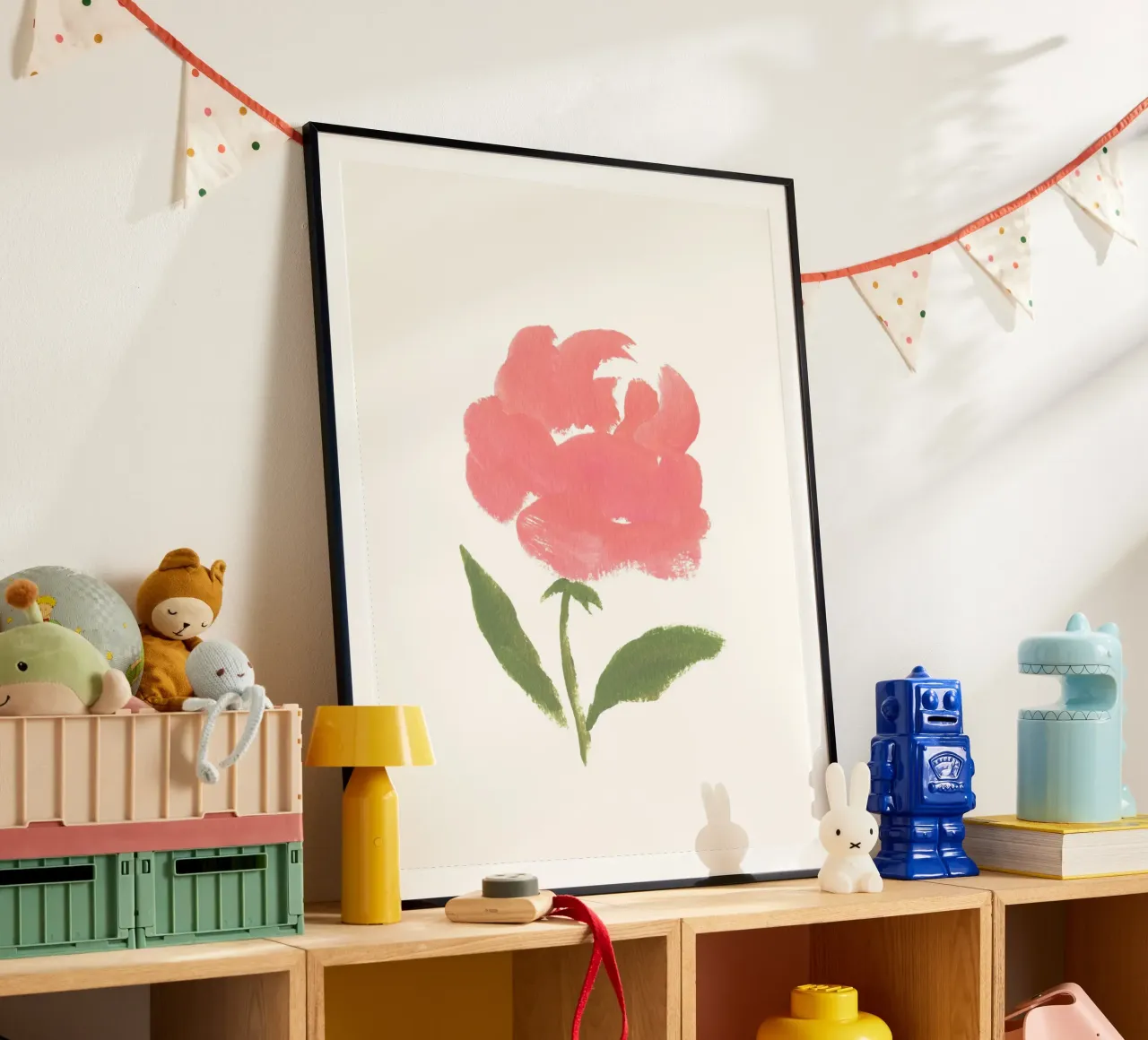 Rose - Gouache Poster mit Aluminium Rahmen von intemporalis