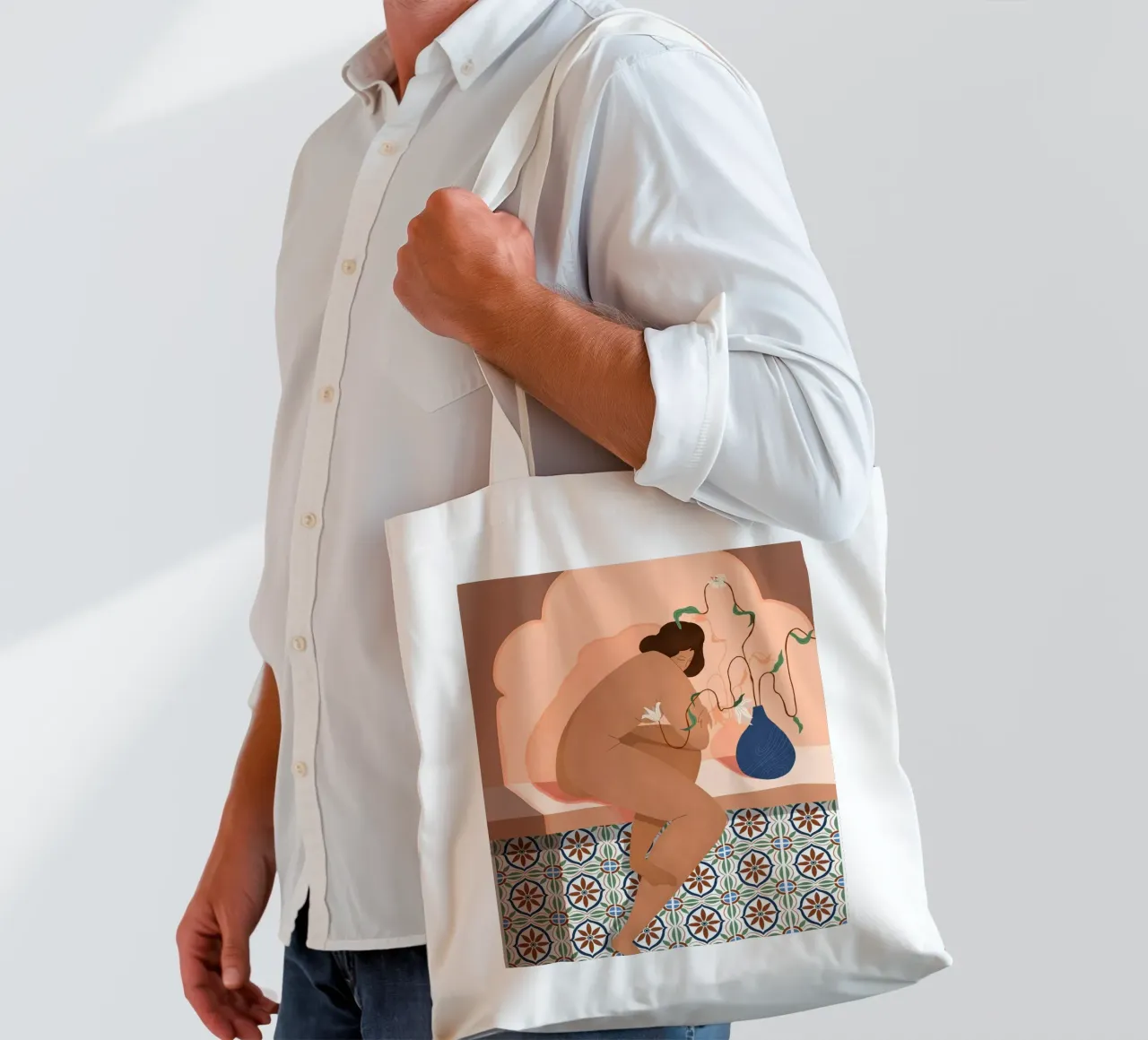 Contemplation borsa in juta da Arty Guava