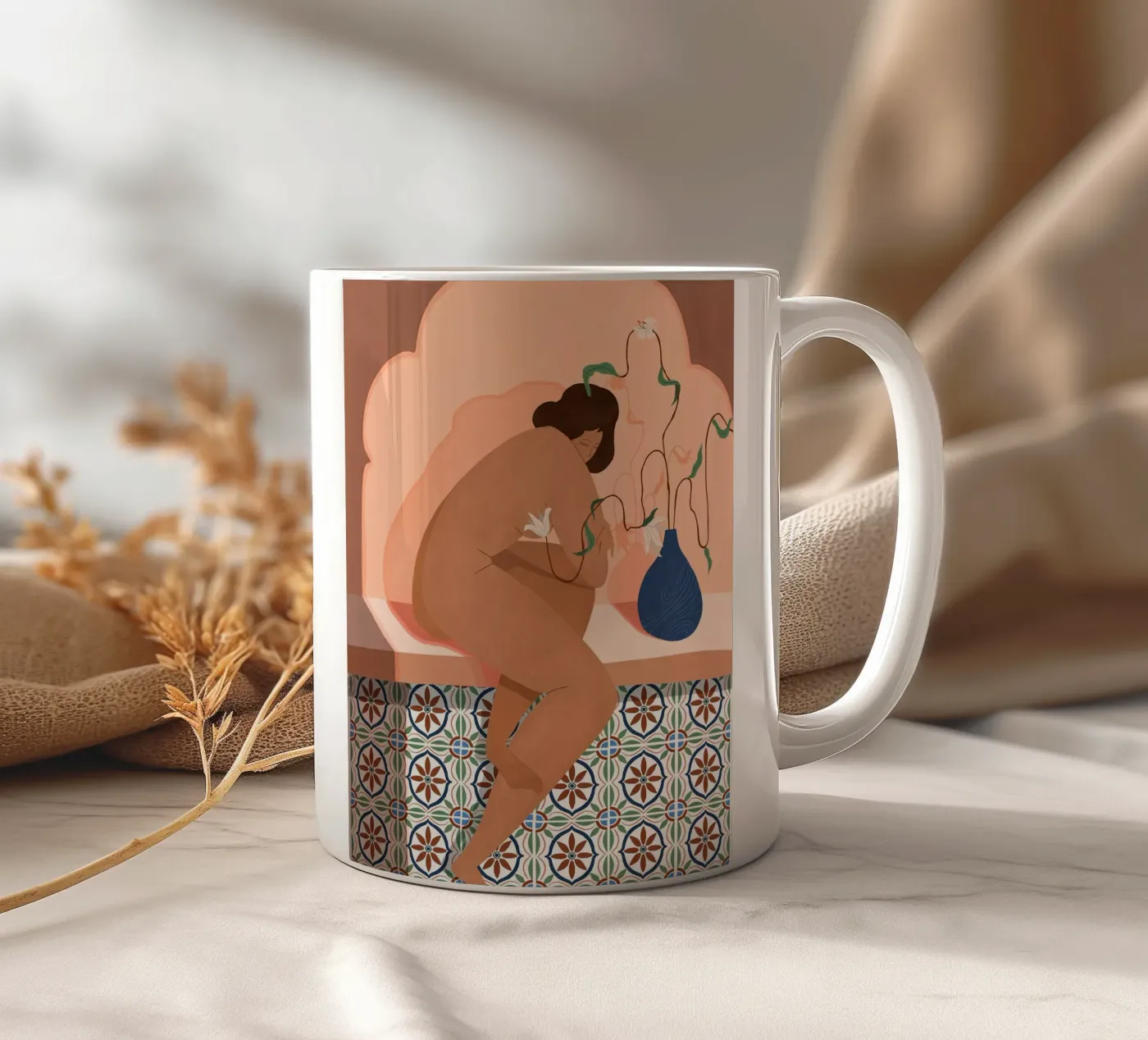 Contemplation ceramic mug by Arty Guava