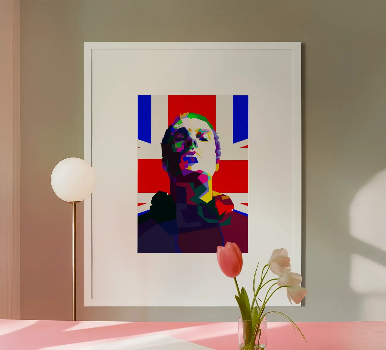 Liam Gallagher Grunge Rock britannico di tendenza ora poster con telaio in alluminio da Artkreator