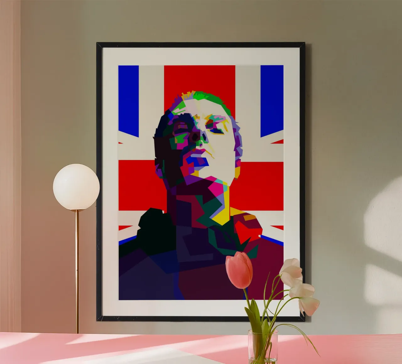 Liam Gallagher Grunge Rock britannico di tendenza ora poster con telaio in alluminio da Artkreator