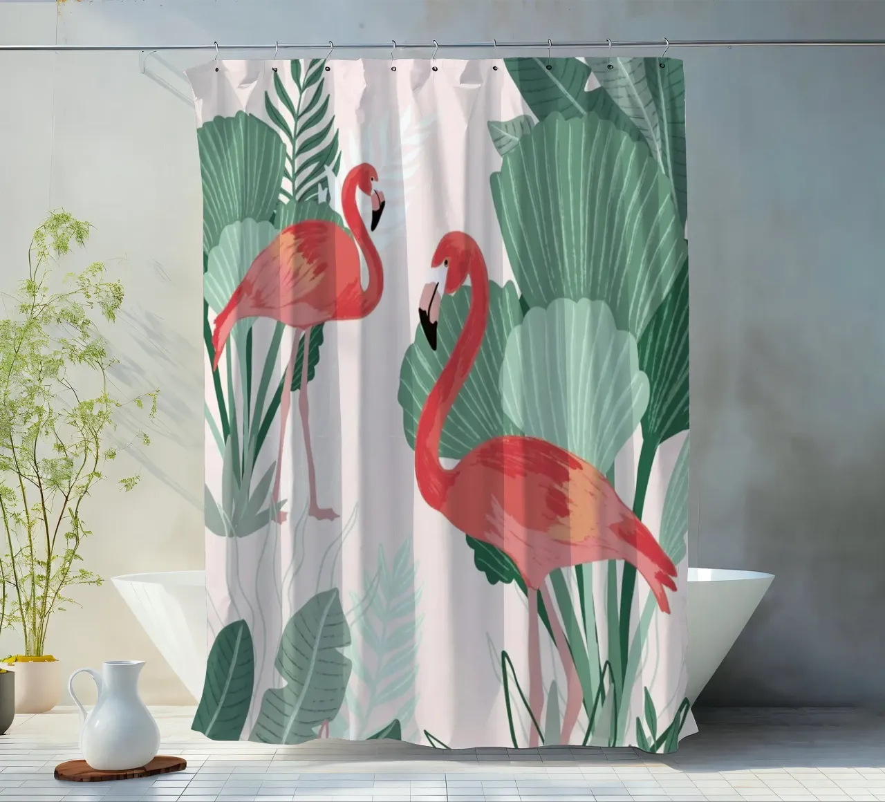Flamingo Dreams tenda da doccia da Goed Blauw
