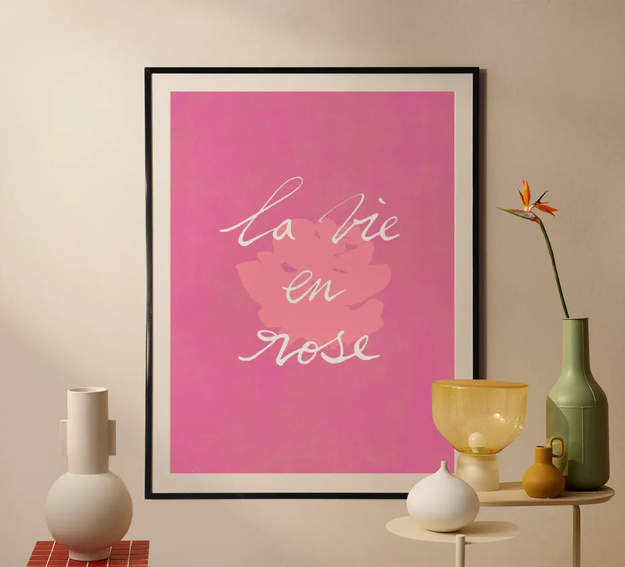 La Vie En Rose poster with plastic frame by intemporalis