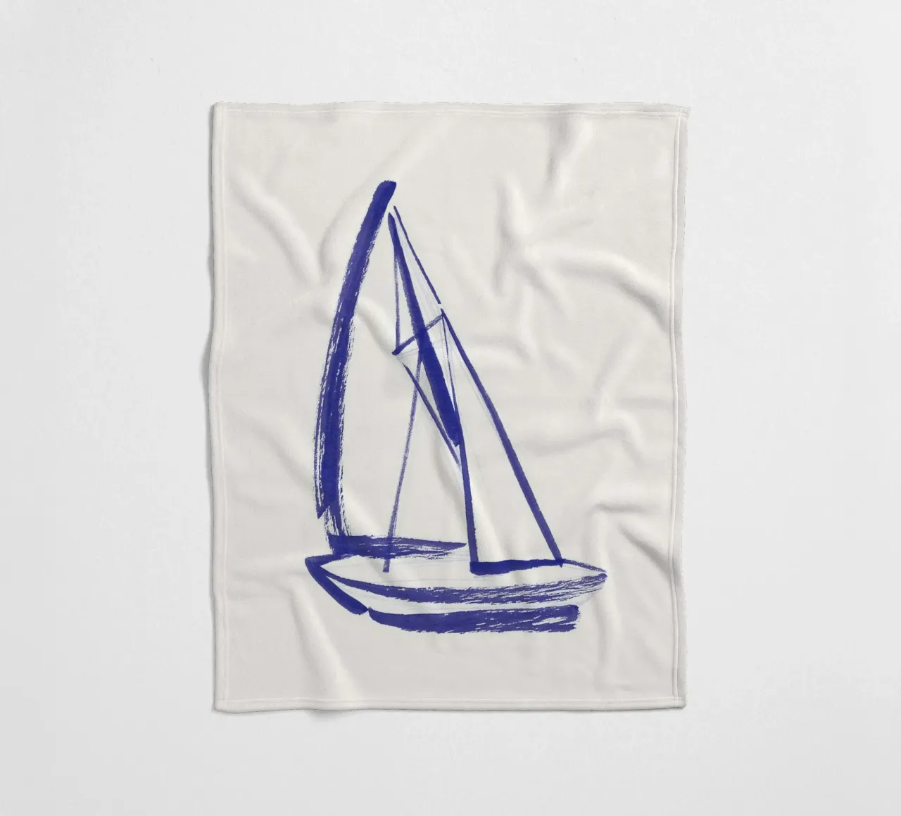 Barca a vela - Bianco Blu coperta in pile da intemporalis