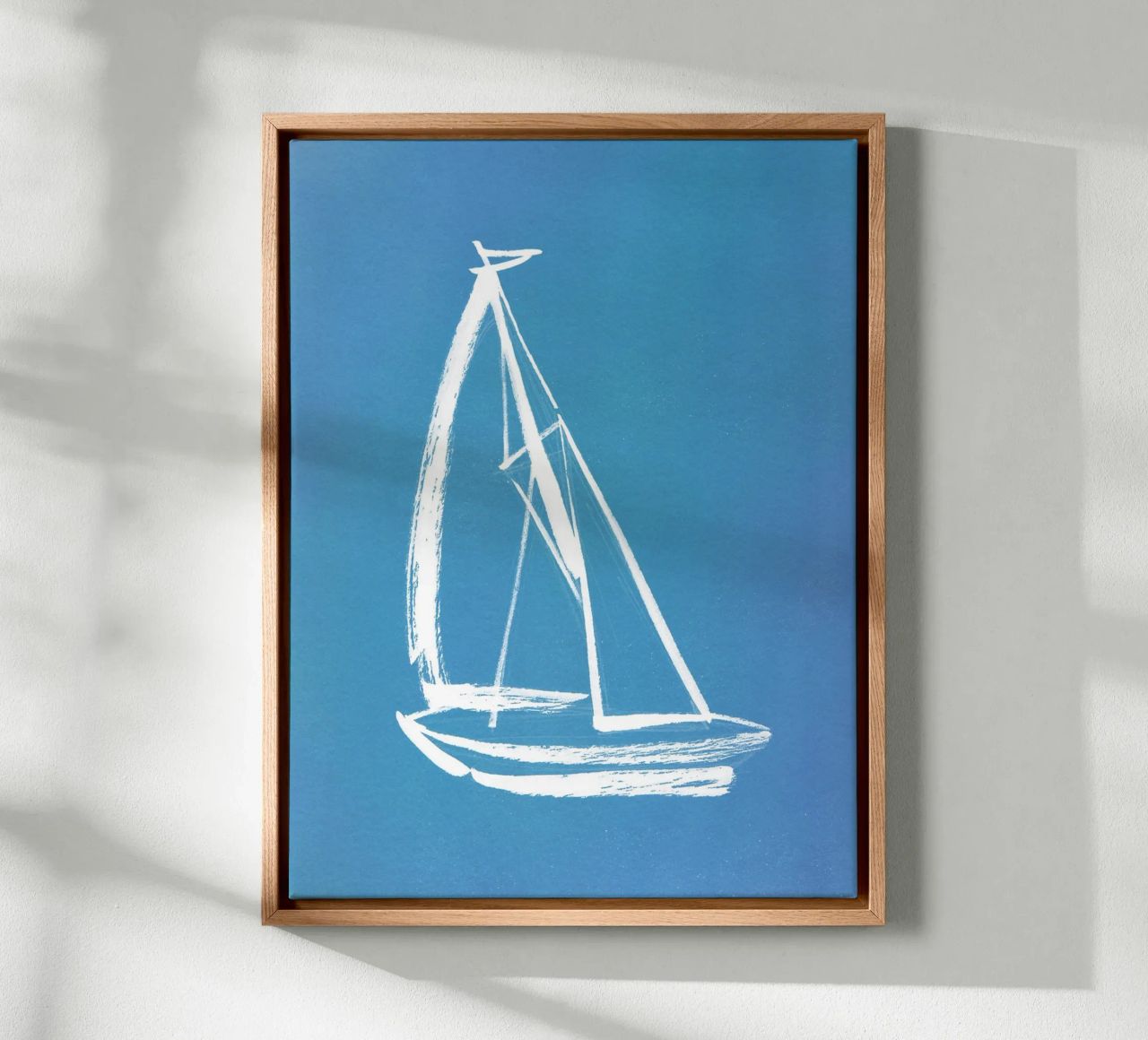 Segelboot - Blau Leinwand von intemporalis