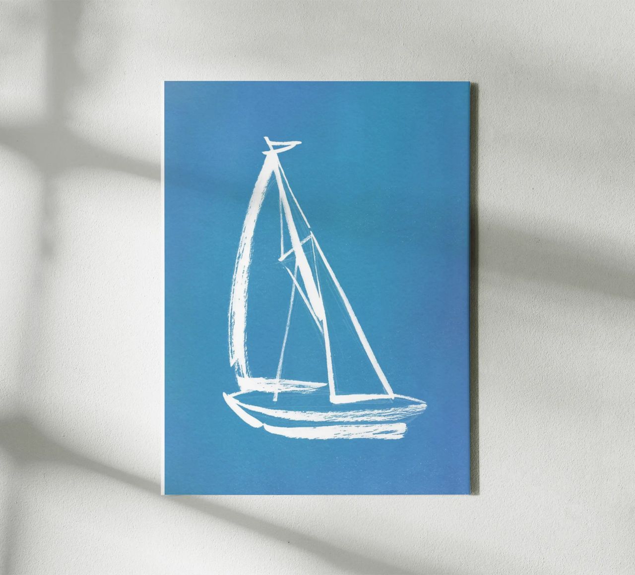 Segelboot - Blau Leinwand von intemporalis