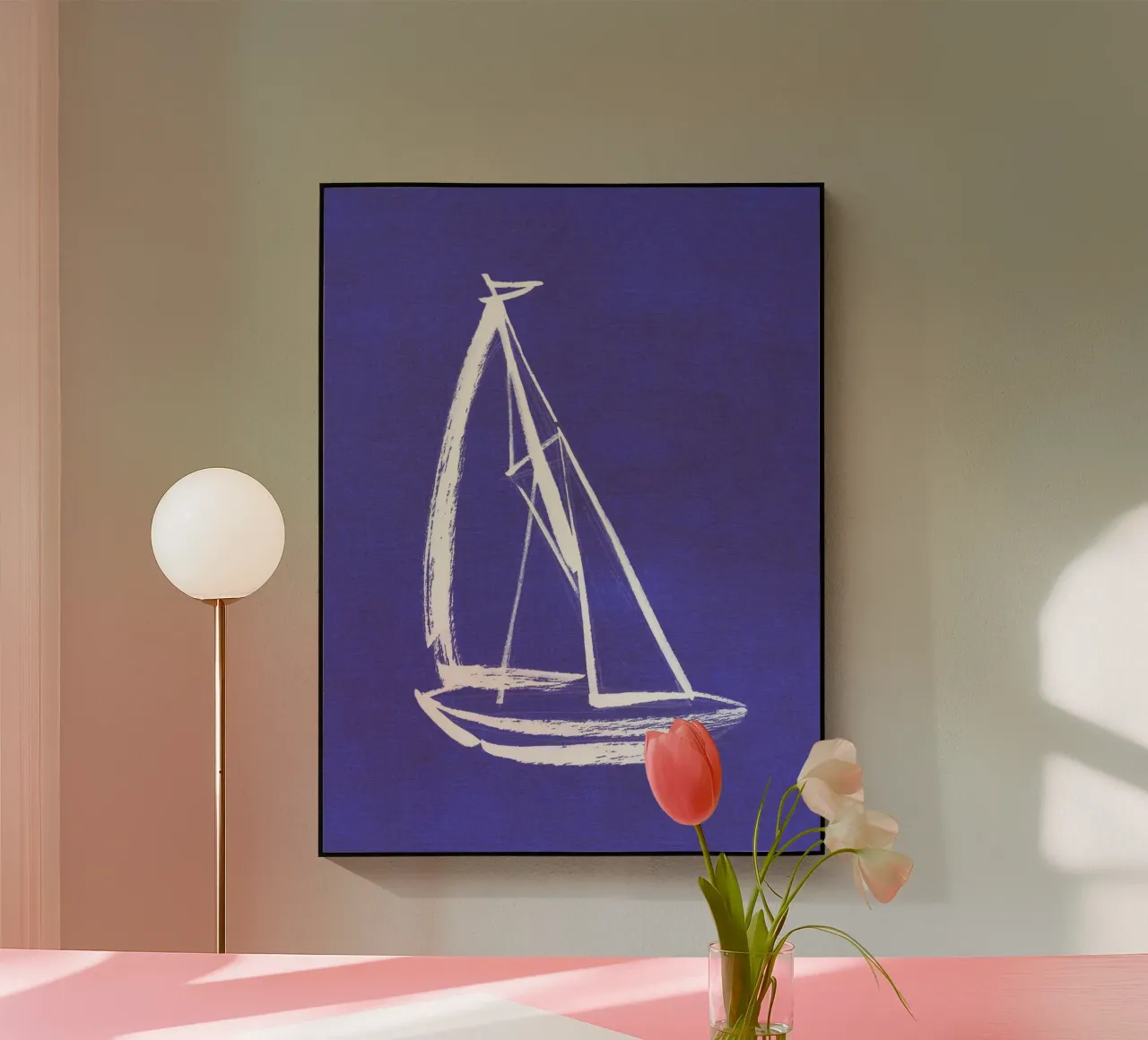 Sailboat - Navy acrylic glass by intemporalis