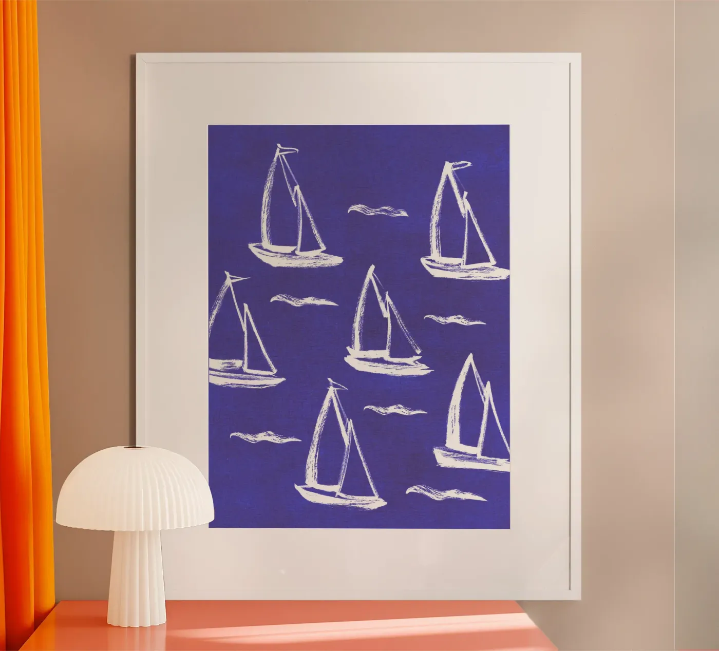 Sailboat Pattern - Navy poster by intemporalis