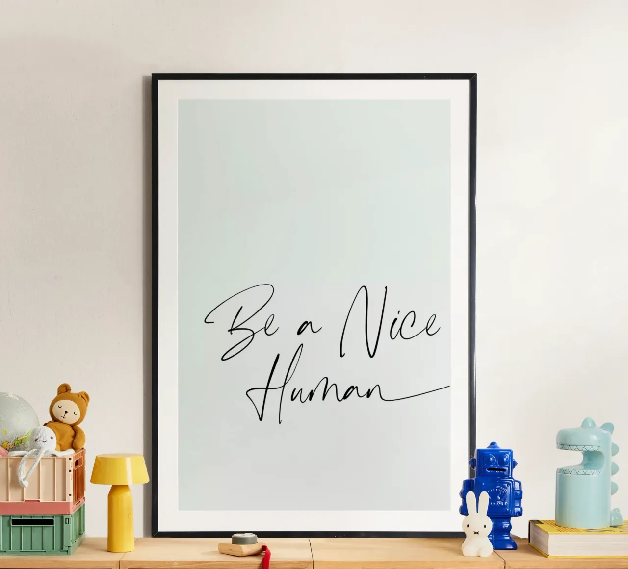 Nice Human poster con telaio in alluminio da Mottos by Sinan Saydik