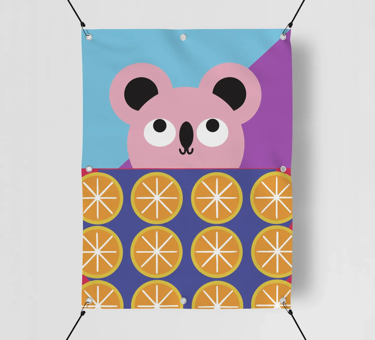Koala e frutta arancione telo in pvc da LOOK DIFFERENT