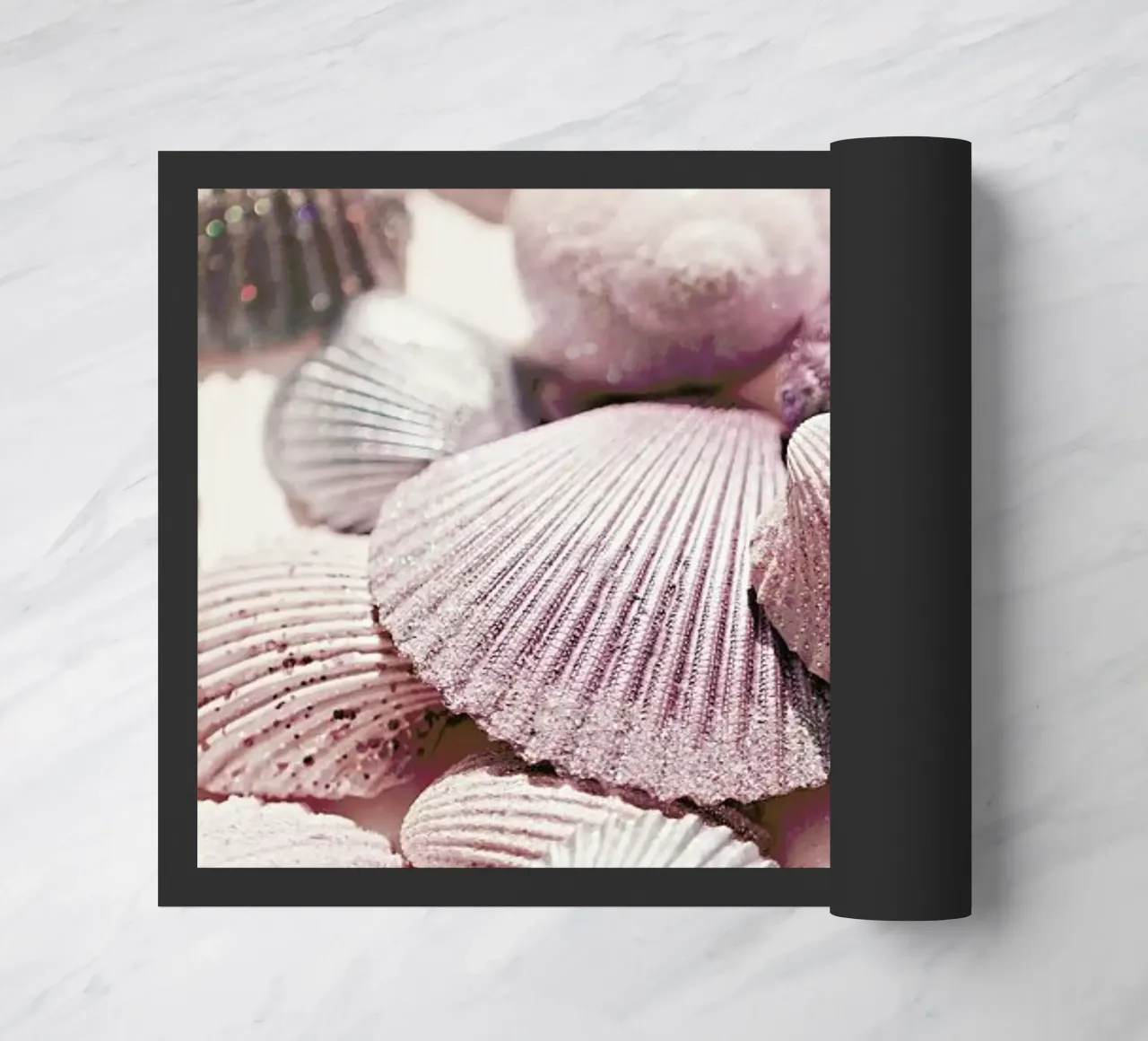 Shells and Glitter - Glittering shells in the sunlight doormat by Monika Strigel