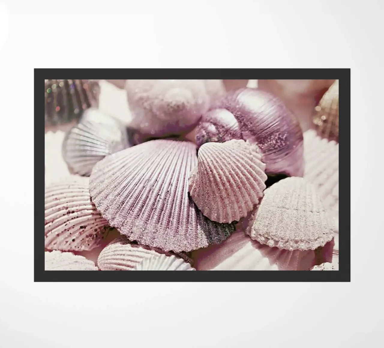 Shells and Glitter - Glittering shells in the sunlight doormat by Monika Strigel