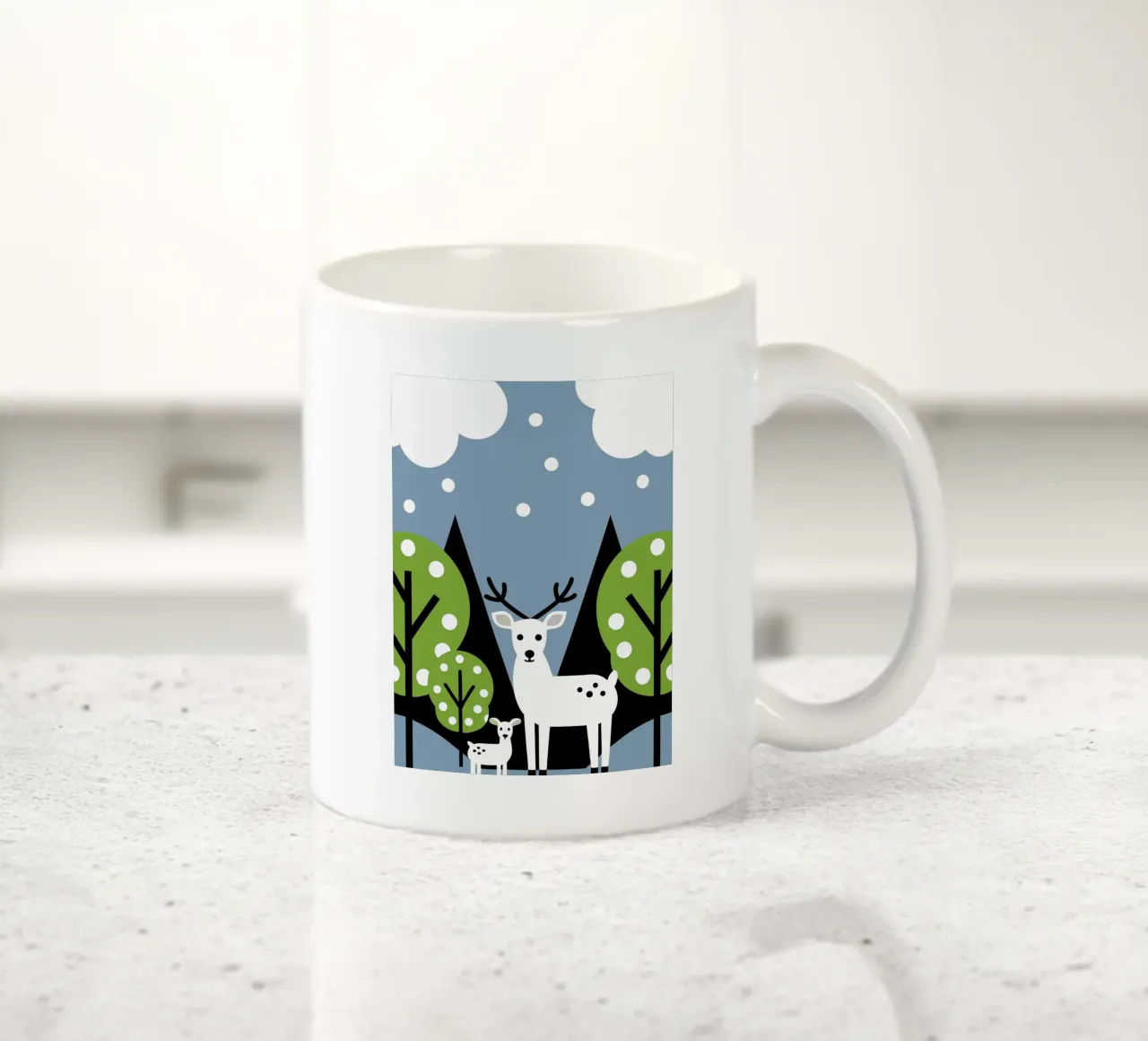 Cervo e albero tazza in ceramica da LOOK DIFFERENT