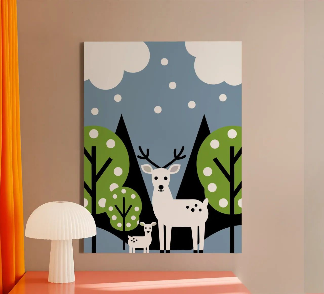 Deer and Tree canvas with Floater frame by LOOK DIFFERENT