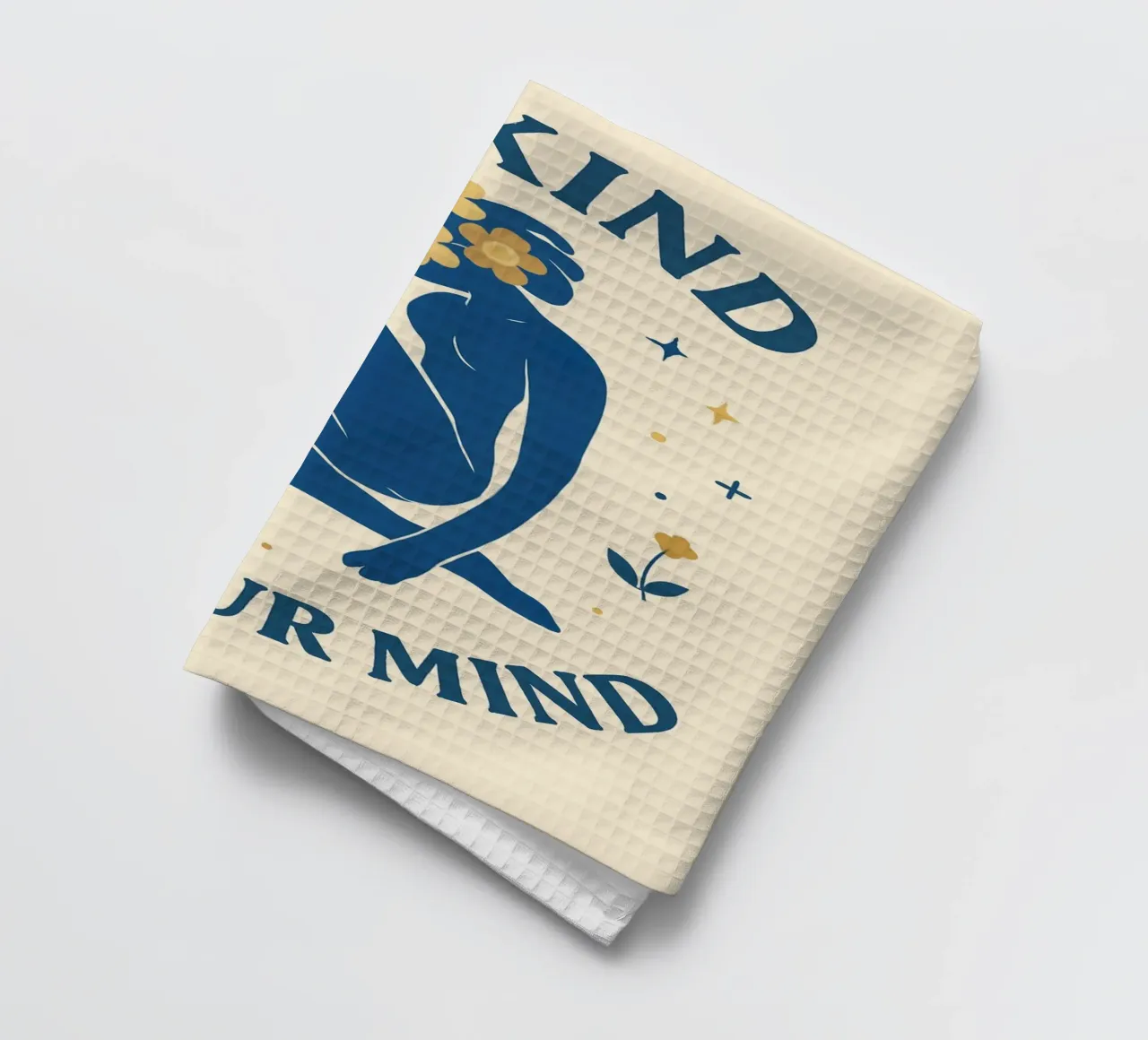"Be Kind to Your Mind - Blue Figure Tribute" (Soyez gentils avec votre esprit - hommage à la figure bleue) torchon de Vonda Shop