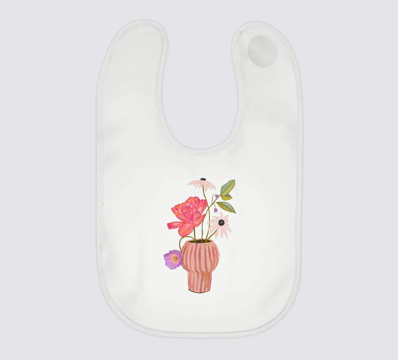 Fiori in vaso a righe bavaglino da Illustration Raissa Oltmanns