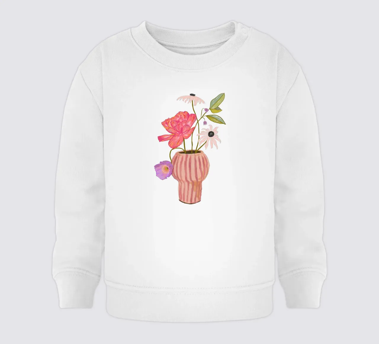 Fiori in vaso a righe felpa neonato da Illustration Raissa Oltmanns