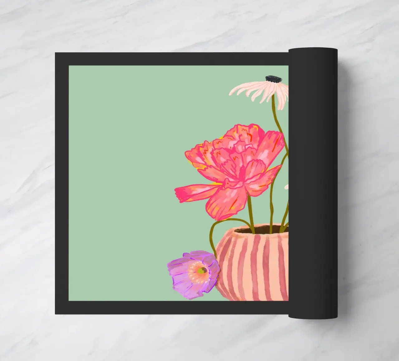 Fiori in vaso a righe zerbino da Illustration Raissa Oltmanns