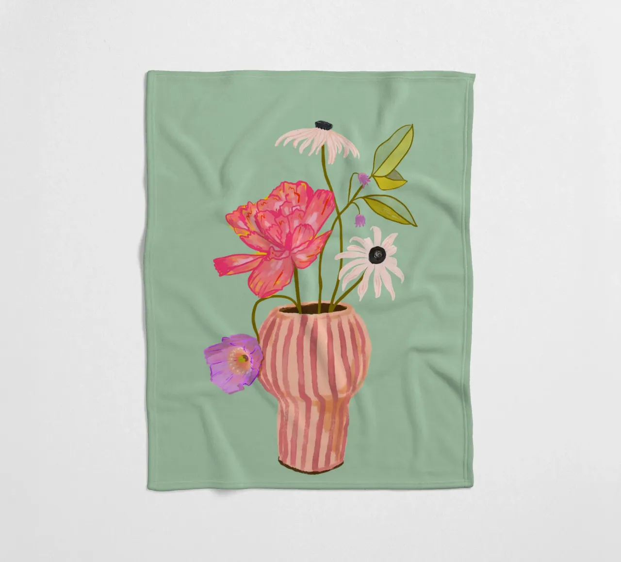 Fiori in vaso a righe coperta in pile da Illustration Raissa Oltmanns