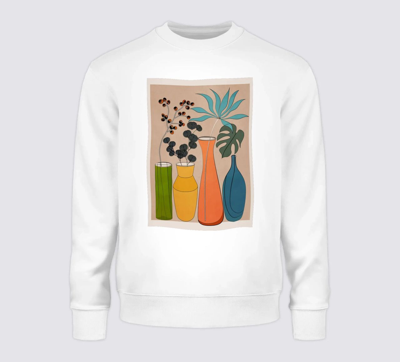 Modern Minimalist Abstract Vases 1 felpa da Nadjaa