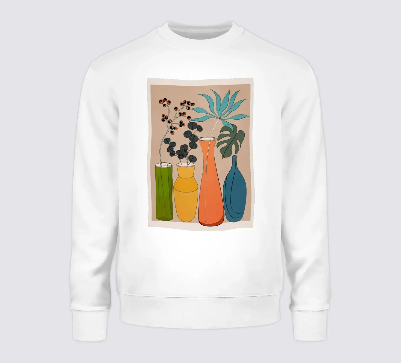 Modern Minimalist Abstract Vases 1 felpa da Nadjaa