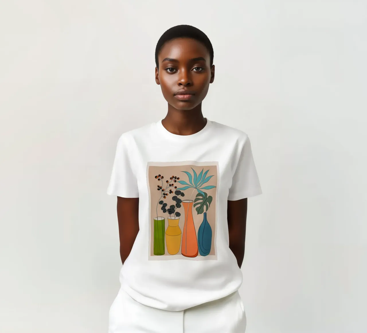 Modern Minimalist Abstract Vases 1 t-shirt by Nadjaa