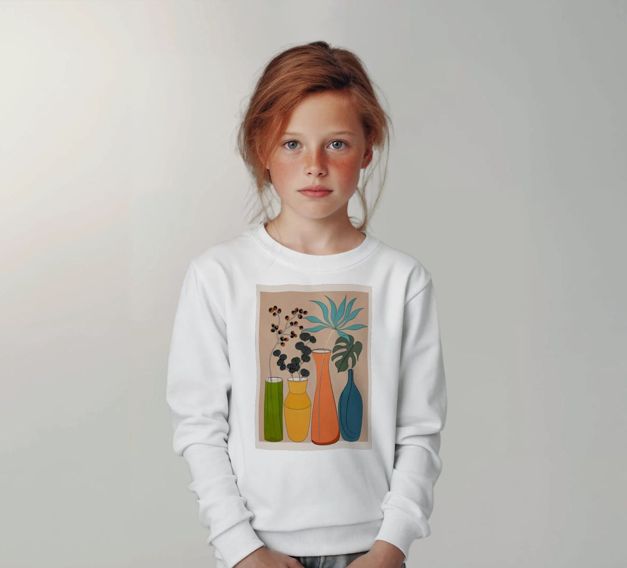 Modern Minimalist Abstract Vases 1 felpa bambino da Nadjaa