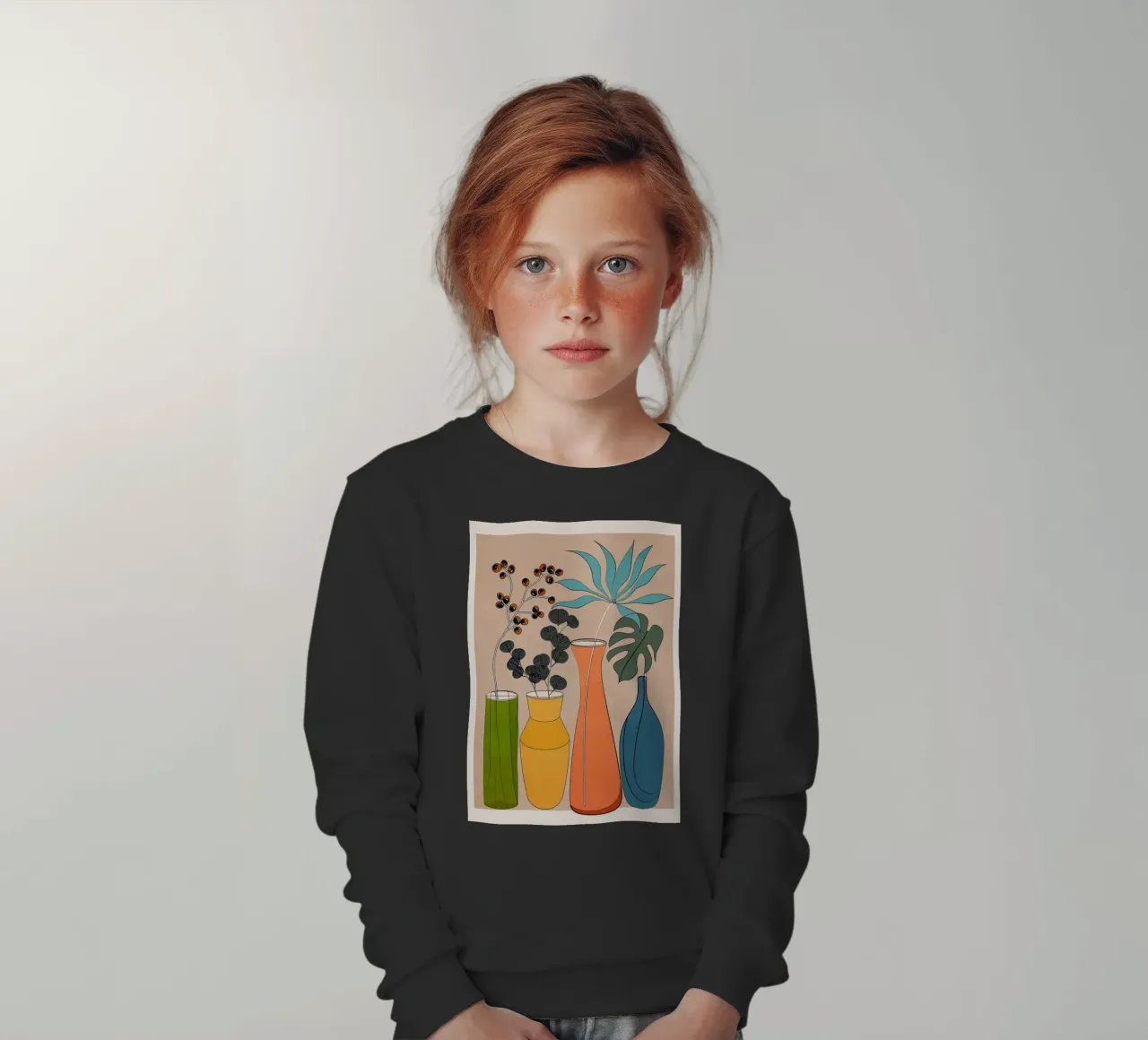 Modern Minimalist Abstract Vases 1 felpa bambino da Nadjaa