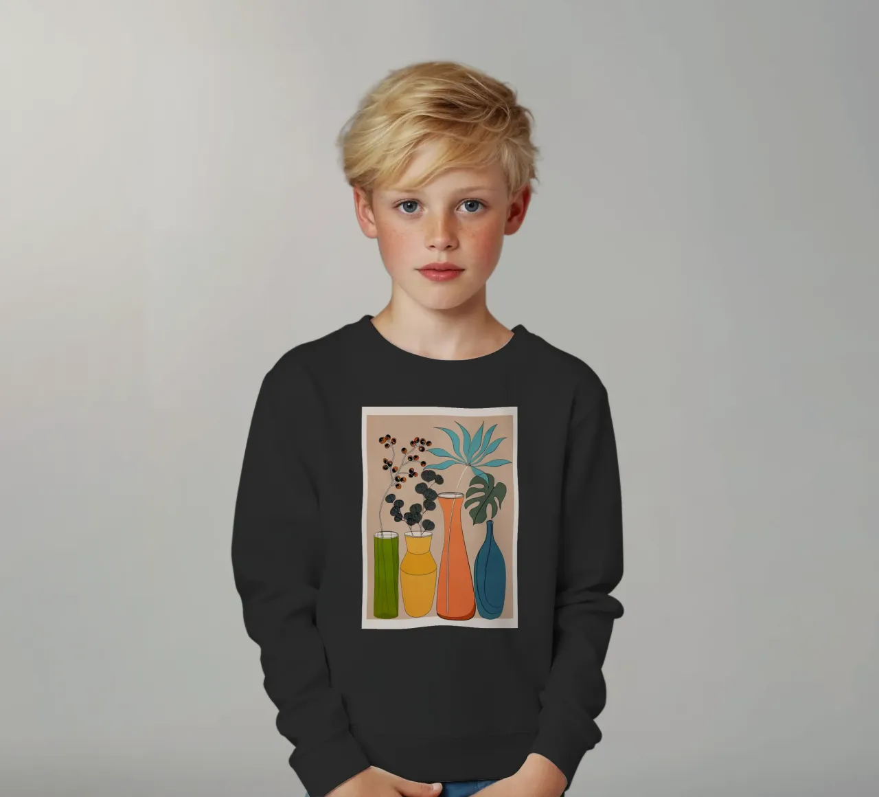 Modern Minimalist Abstract Vases 1 felpa bambino da Nadjaa