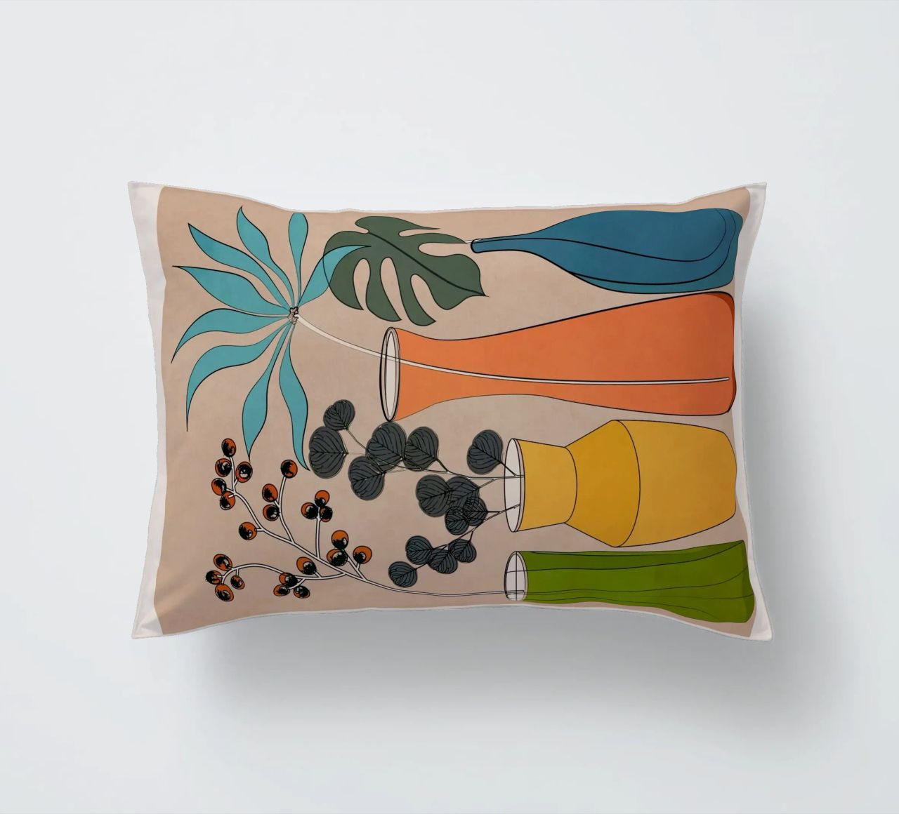 Modern Minimalist Abstract Vases 1 cuscino da Nadjaa
